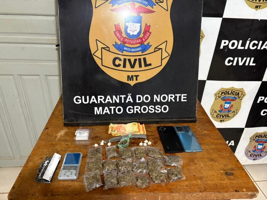 Polícia Civil desmantela ponto de tráfico e apreende dois adolescentes em Guarantã do Norte