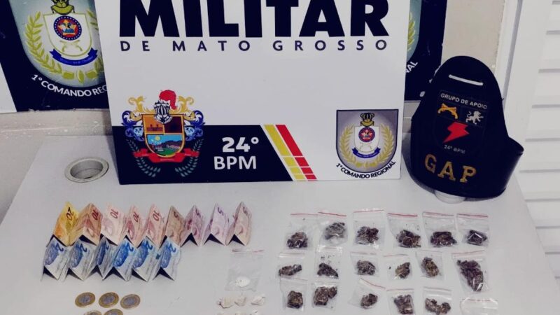 Denúncia leva à prisão de traficante com dezenas de porções de drogas no Pedra 90, em Cuiabá