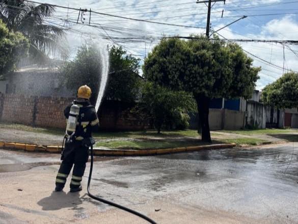Incêndio em fiação elétrica mobiliza Bombeiros e evita danos maiores em Lucas do Rio Verde