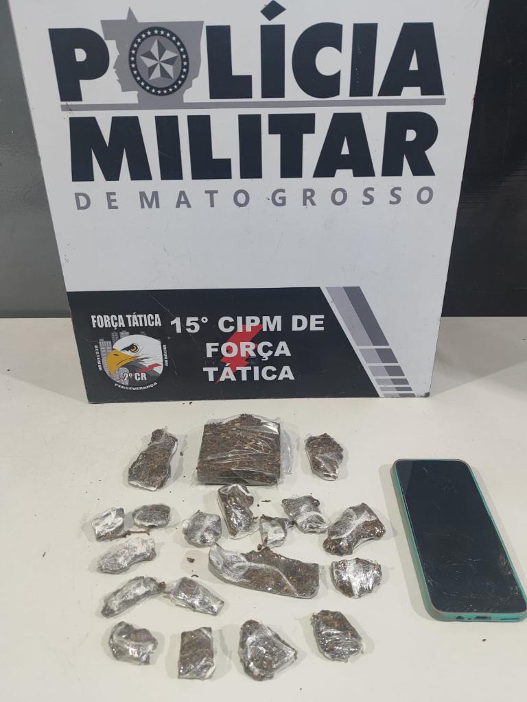 Adolescente é apreendido por tráfico após tentar fugir da PM em área de mata em Várzea Grande