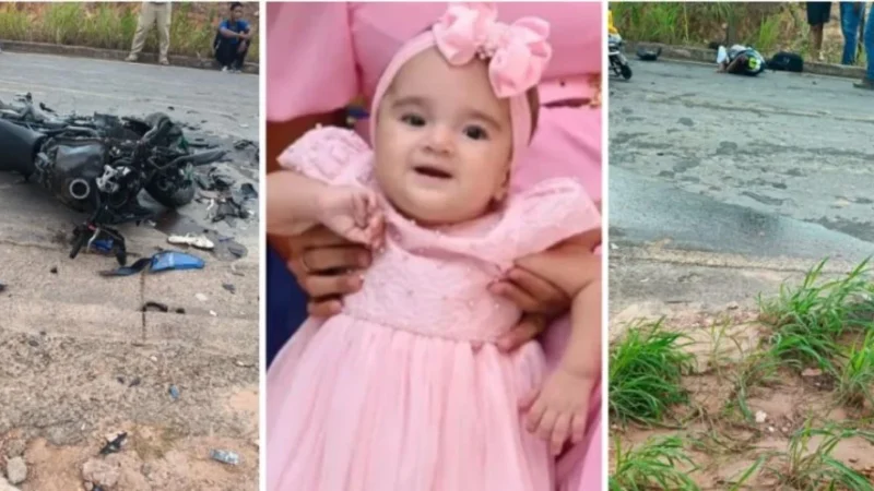 Tragédia no trânsito: menina de 3 anos morre após colisão entre moto e caminhão em Cuiabá