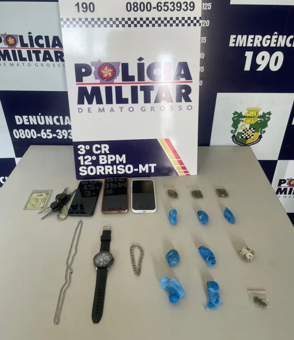 Irmãos são flagrados com drogas após denúncia anônima em Sorriso; menor diz agir a mando do CV