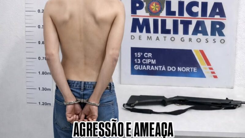 PM detém homem armado após ameaças e violência doméstica em Guarantã do Norte