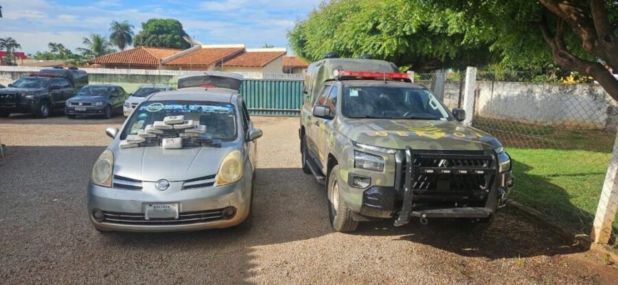 Gefron intercepta táxis bolivianos e apreende 65 kg de drogas na fronteira em Cáceres