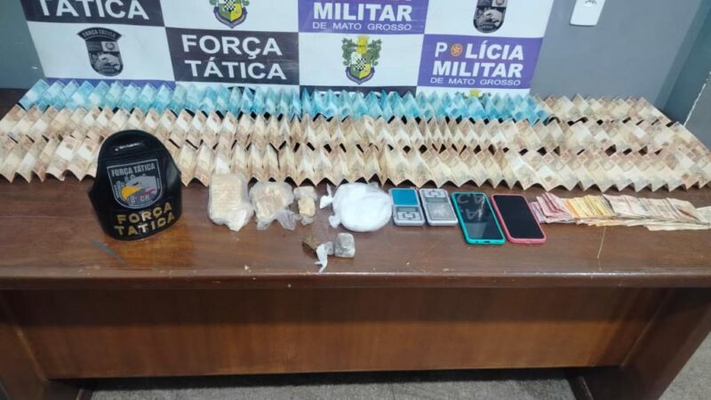 Força Tática estoura ponto de drogas e prende suspeito com mais de R$ 12 mil em Rondonópolis
