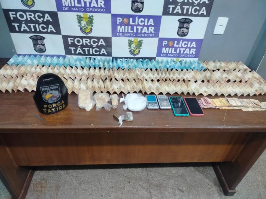 Força Tática estoura ponto de drogas e prende suspeito com mais de R$ 12 mil em Rondonópolis
