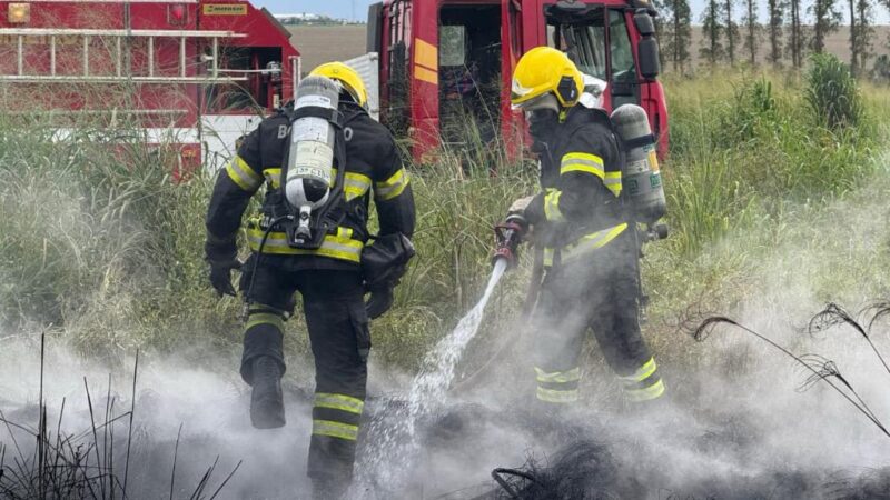 Manhã de tensão: bombeiros combatem incêndio em secador com 50 toneladas de soja e fogo em pneus na MT-449