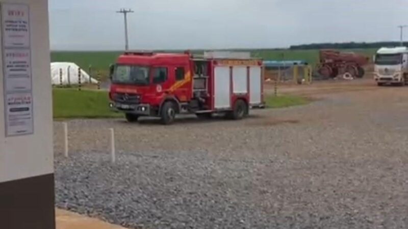 Vazamento de gás em armazém mobiliza bombeiros e deixa funcionário desacordado em Sorriso