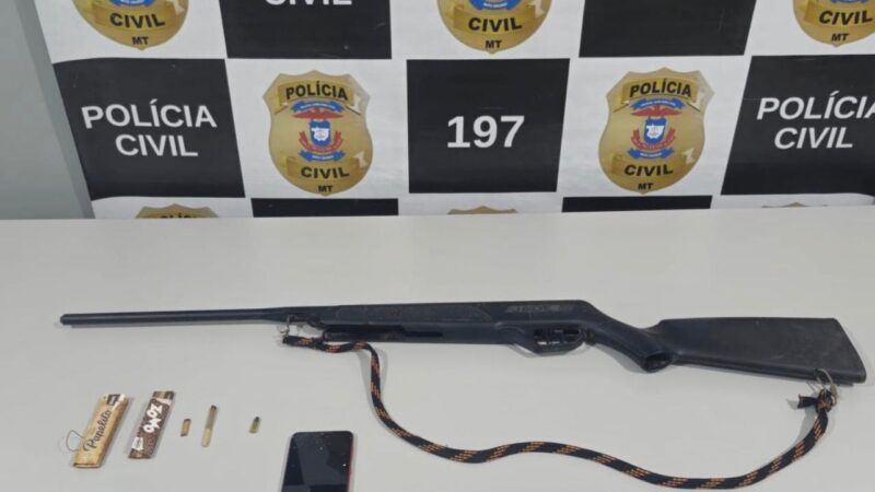 Polícia Civil flagra uso de drogas e apreende arma em kitnet no centro de Matupá