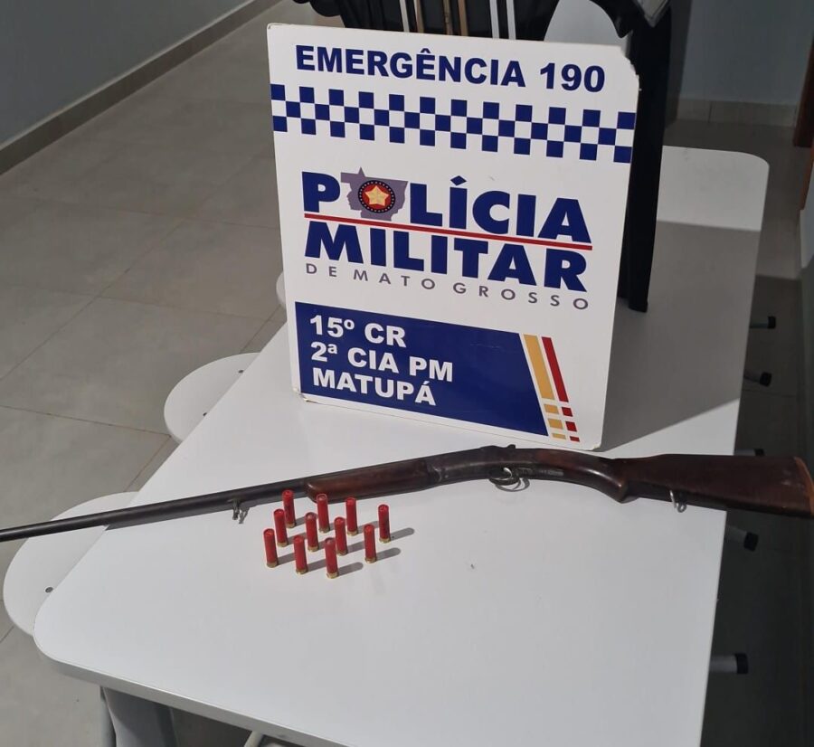 Mais uma arma ilegal é apreendida pela PM durante diligência em comunidade de Matupá