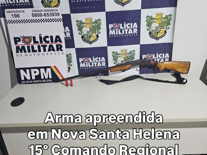Denúncia inusitada termina com apreensão de espingarda e homem conduzido em Nova Santa Helena