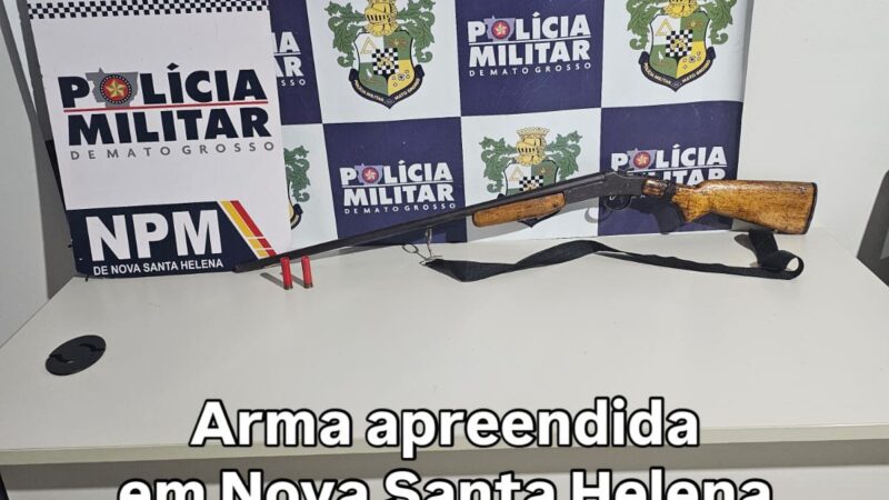 Denúncia inusitada termina com apreensão de espingarda e homem conduzido em Nova Santa Helena