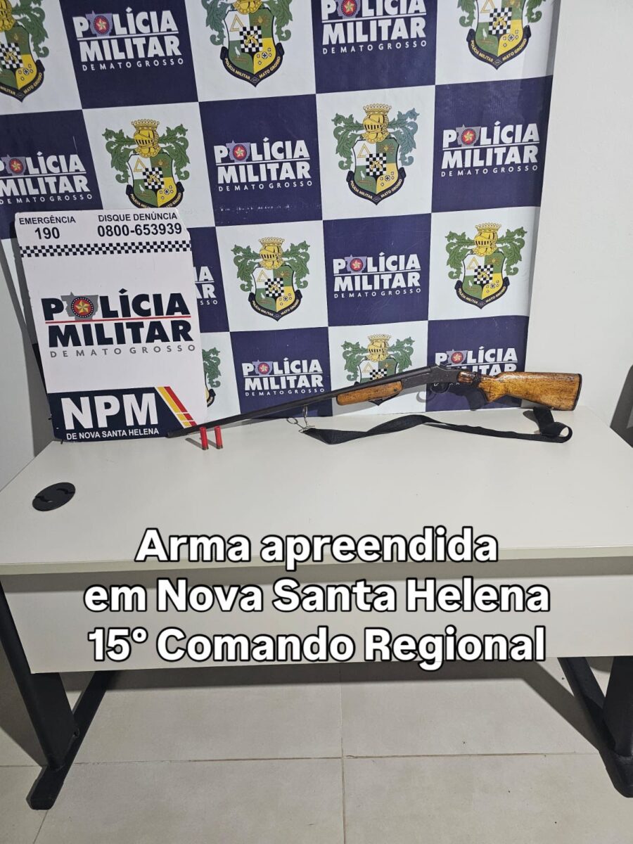Denúncia inusitada termina com apreensão de espingarda e homem conduzido em Nova Santa Helena