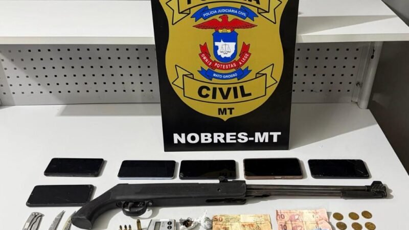 Nobres: Polícia Civil prende quatro, apreende pistola 9mm, drogas e impede atuação de facção