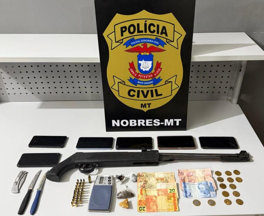 Nobres: Polícia Civil prende quatro, apreende pistola 9mm, drogas e impede atuação de facção