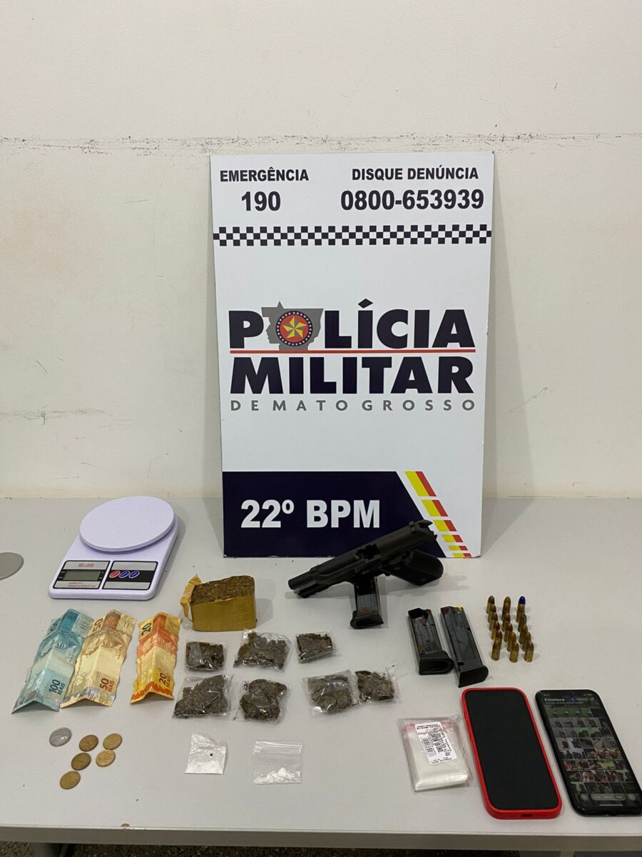 15º Comando Regional Desarticula Ponto De Tráfico E Apreende Arma E Drogas Em Peixoto De Azevedo