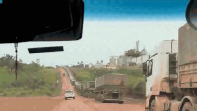 Safra recorde trava na estrada: fila de carretas com soja chega a 25 km rumo ao Porto de Miritituba