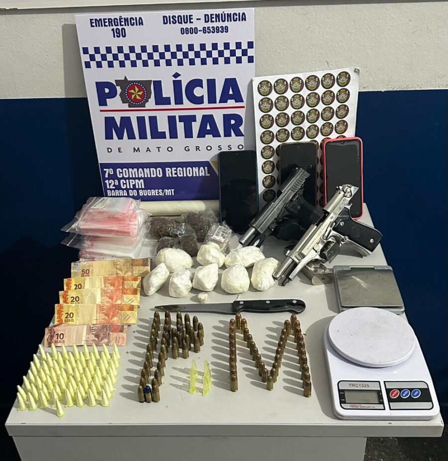 Operação Tolerância Zero apreende armas, munições e drogas e prende quatro em Barra do Bugres