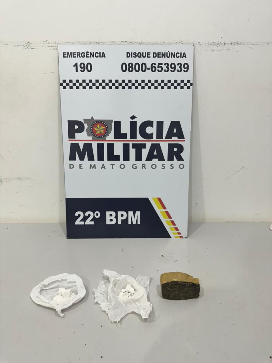 Polícia Militar prende suspeito e apreende drogas durante operação em Peixoto de Azevedo