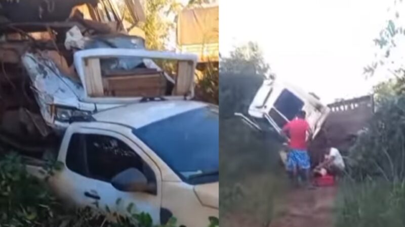 Técnico fica ferido após carreta atingir caminhão do Grupo Scheffer durante manutenção na MT-170