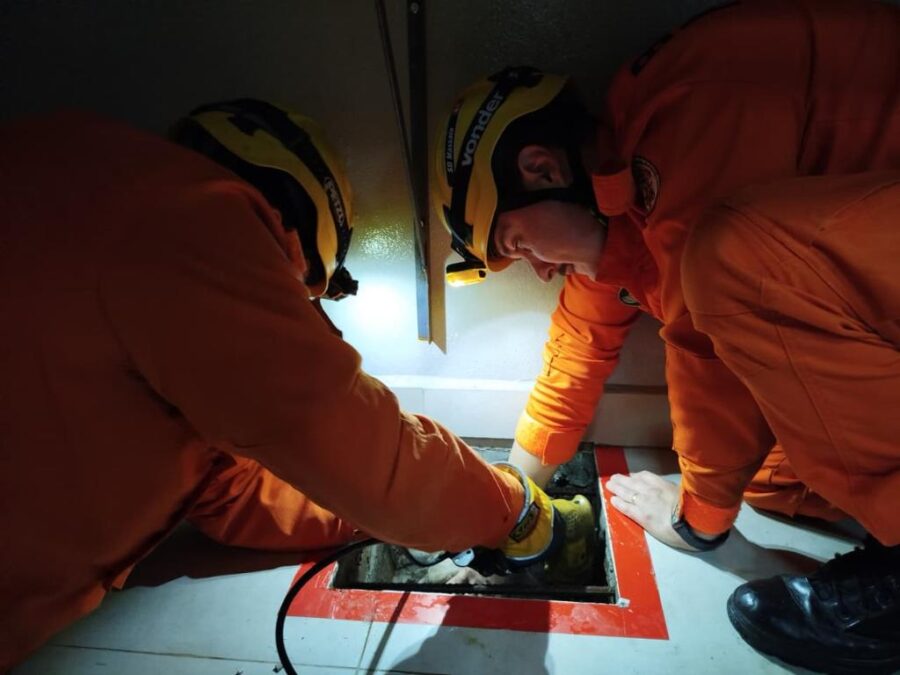 Resgate emocionante: bombeiros salvam gato soterrado em galeria pluvial em Lucas do Rio Verde