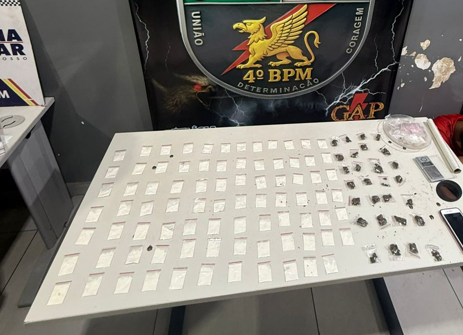 GAP prende dupla com mais de 100 porções de drogas em Várzea Grande