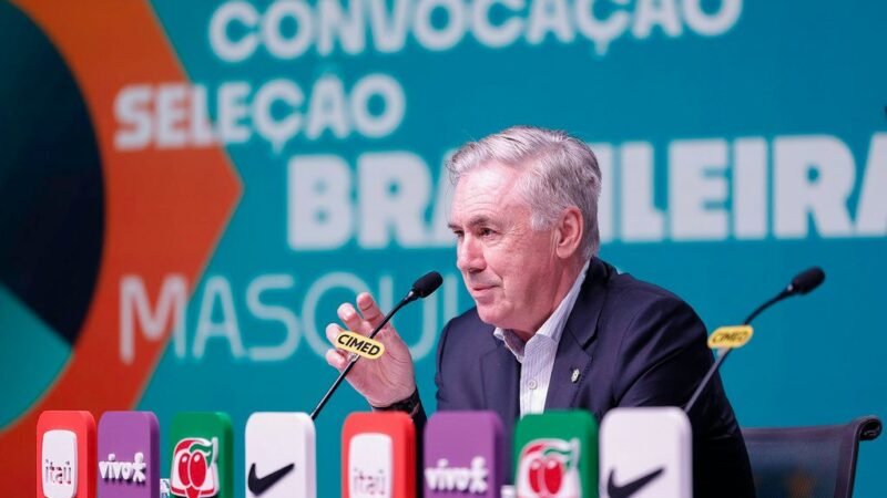 Ancelotti anuncia última convocação do Brasil antes da Copa para amistosos contra França e Croácia