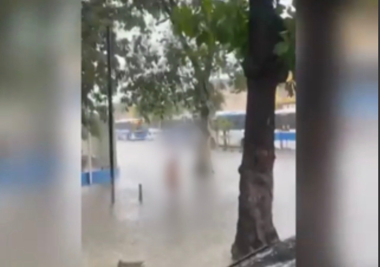Cena curiosa: ‘sereia fora do mar’ é vista caminhando nua na chuva; veja vídeo