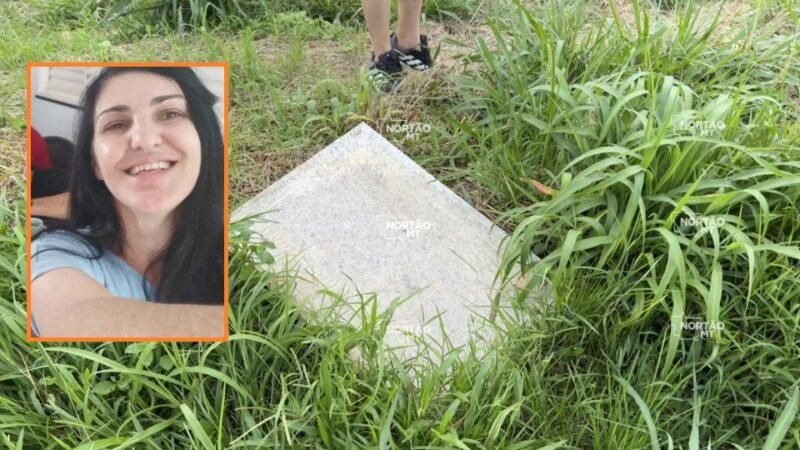 Lápide de vítima de crime que chocou Sorriso é encontrada abandonada em matagal