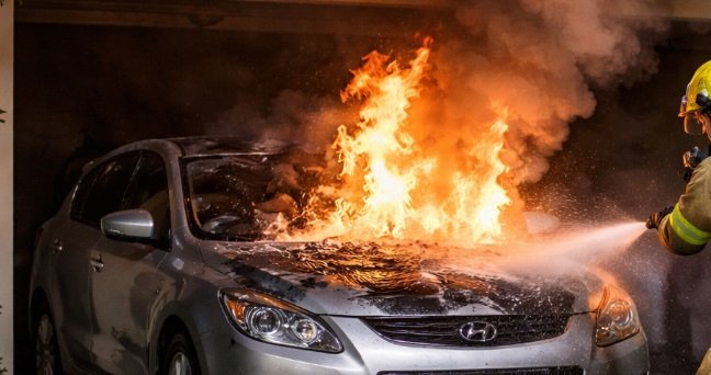 Criminoso invade imóvel e tenta atear fogo em carro estacionado