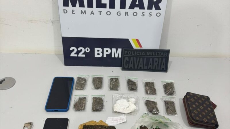 Casal é preso por tráfico de drogas durante operação da Cavalaria em Peixoto de Azevedo