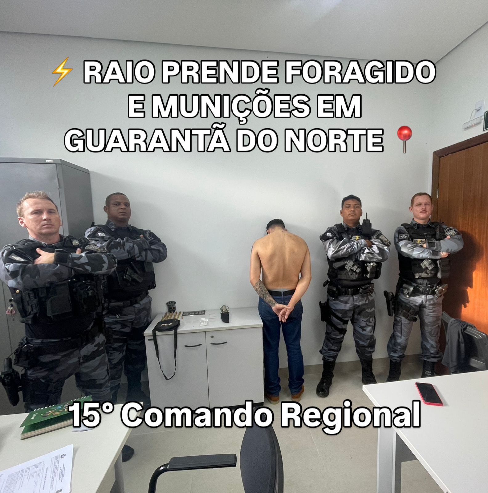 RAIO prende foragido e apreende munições e cocaína em Guarantã do Norte