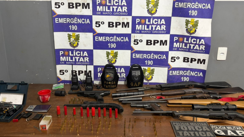 Armeiro é preso com arsenal ilegal em propriedade rural de Rondonópolis