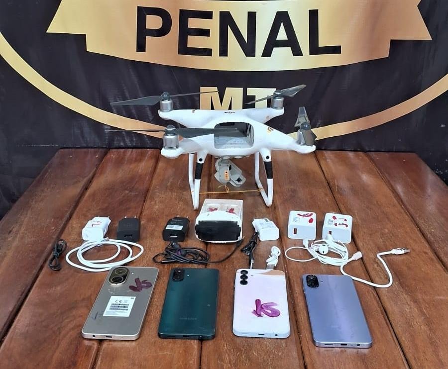 Drones são abatidos ao tentar levar celulares para dentro de penitenciária em MT