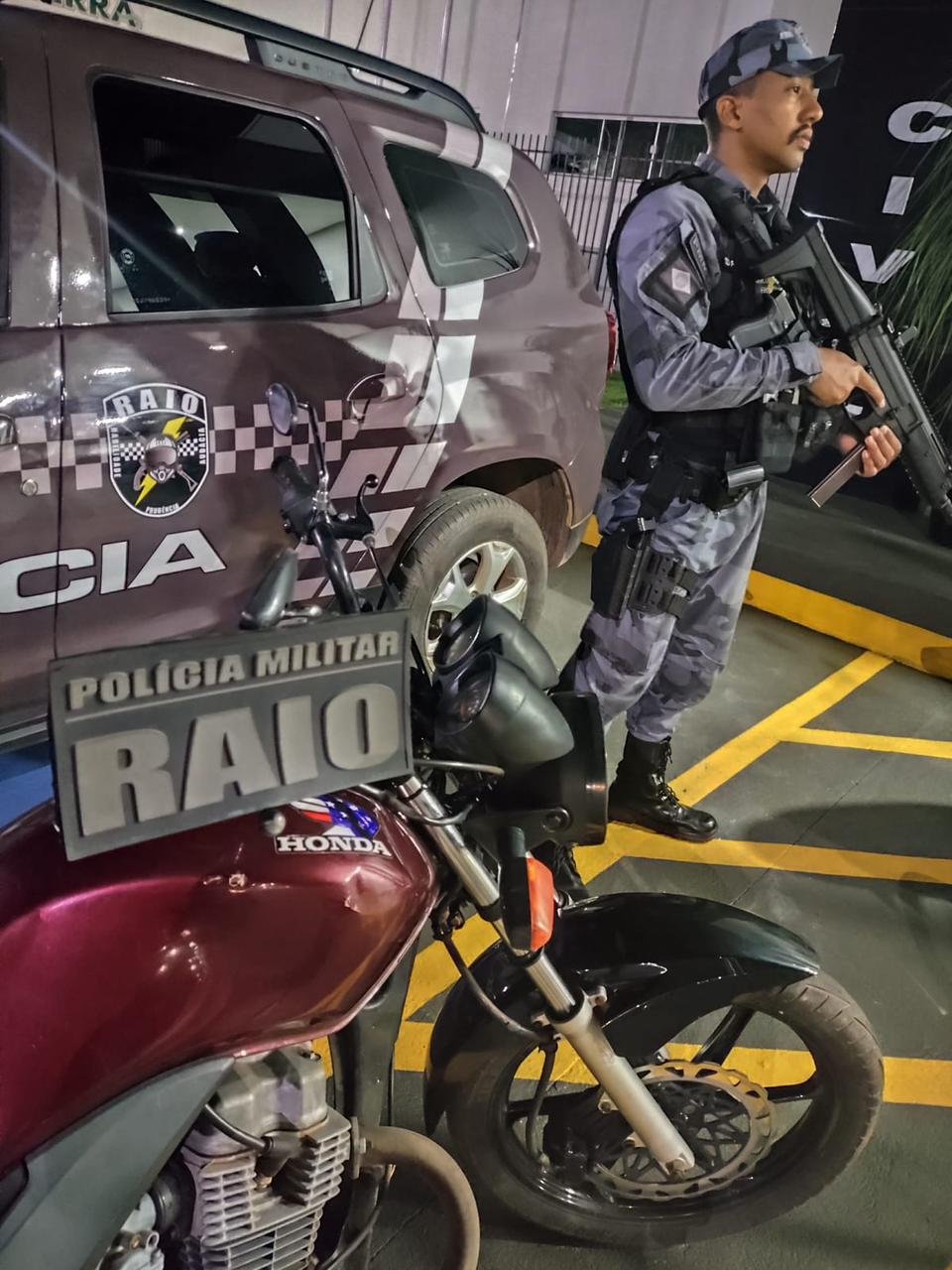 Fuga na mata e moto adulterada: RAIO apreende veículo irregular em Guarantã do Norte