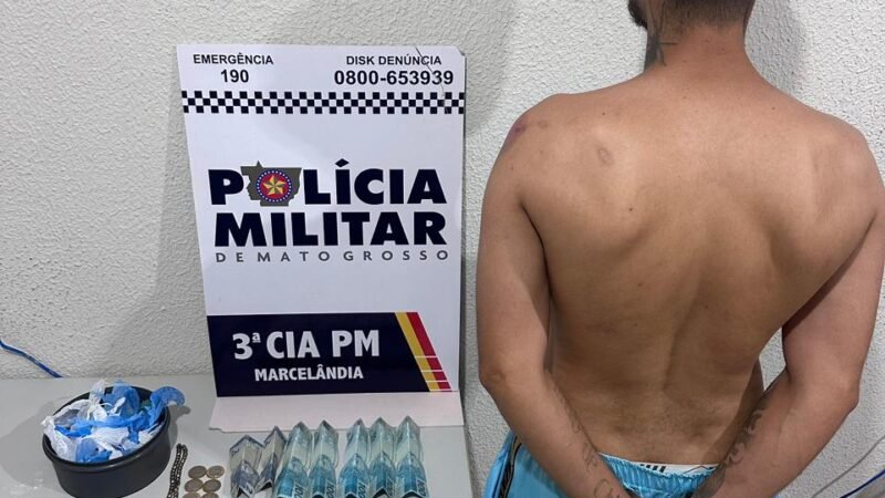 Cerco tático termina com prisão por tráfico e apreensão de drogas em Marcelândia