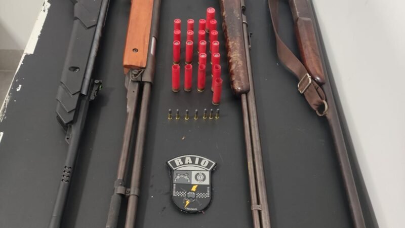 RAIO apreende arsenal em área rural e suspeito é preso em flagrante em Terra Nova do Norte