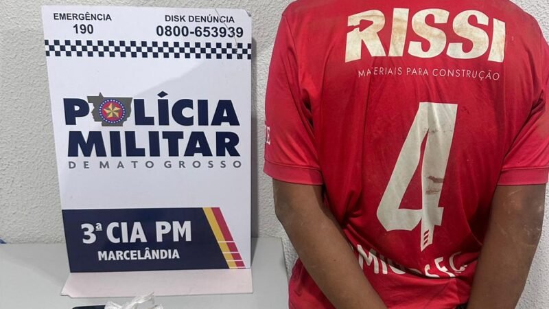 Inteligência da PM desmantela ponto de tráfico e prende jovem em Marcelândia