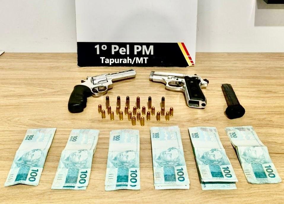 Homem é preso com duas armas e mais de R$ 5 mil durante operação em Tapurah