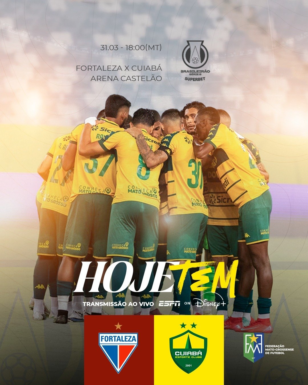 Dourado em campo: Cuiabá enfrenta o Fortaleza fora de casa pela Série B