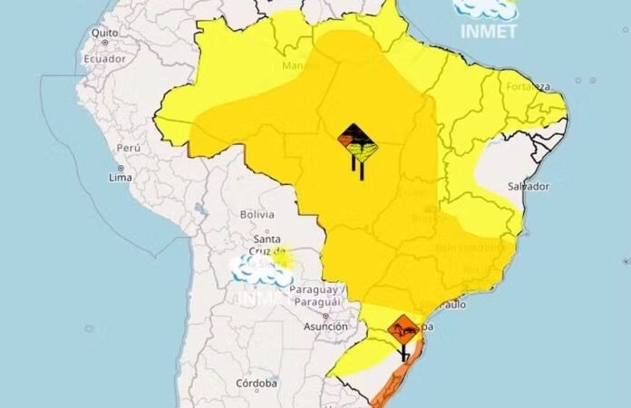 Frente fria provoca temporais no Sudeste e Centro-Oeste a partir desta segunda