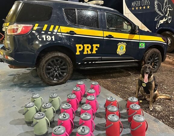 Drogas escondidas em garrafas térmicas são apreendidas em operação da PRF