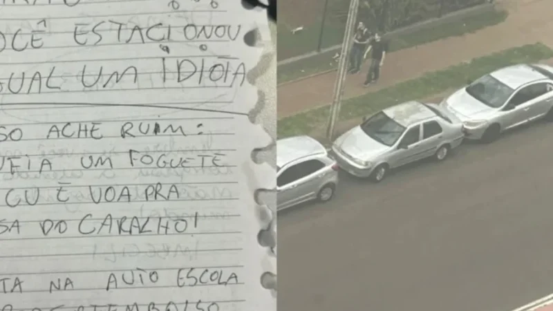 “Estacionou como idiota”: recado em para-brisa divide opiniões na internet