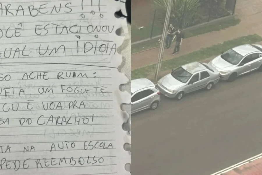 “Estacionou como idiota”: recado em para-brisa divide opiniões na internet