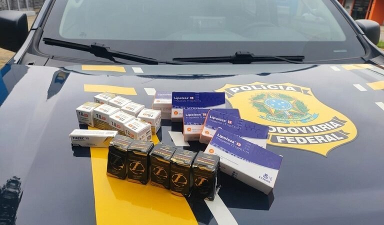 PRF apreende anabolizantes e medicamentos ilegais na BR-163 em Sorriso