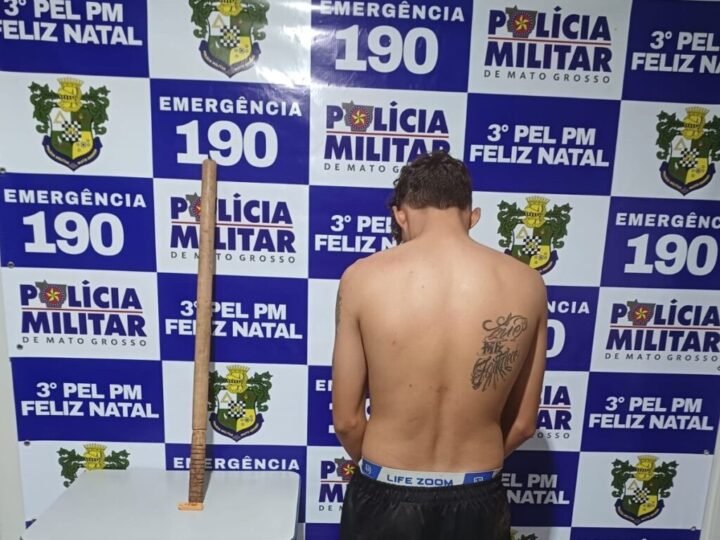 Jovem é preso após agredir esposa com taco de madeira em Mato Grosso
