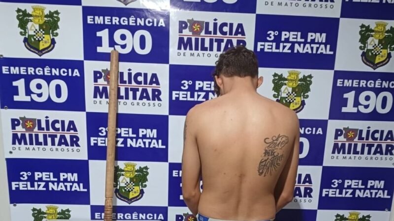 Jovem é preso após agredir esposa com taco de madeira em Mato Grosso