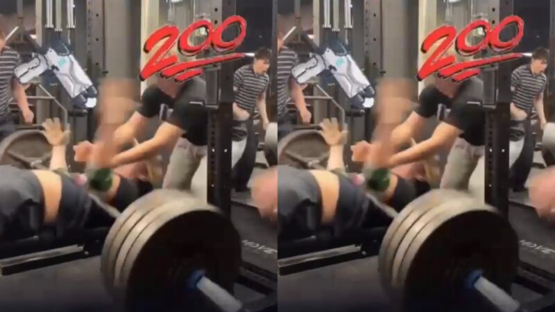 Jovem tenta levantar 190 kg no supino, falha e é atingido pela barra nos EUA – veja vídeo: