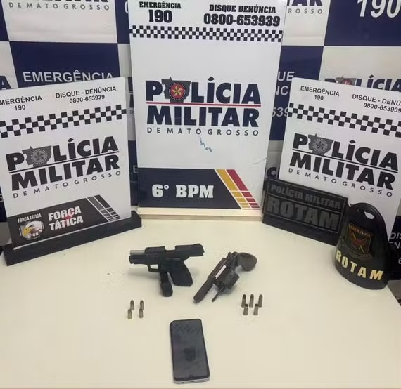 Confronto com a PM termina com dois suspeitos mortos e armas apreendidas em Mato Grosso