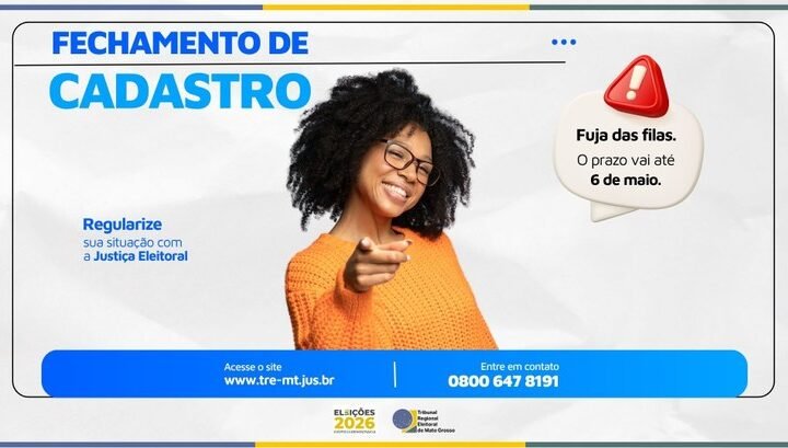 FALTA UM MÊS – Cadastro Eleitoral fechará no dia 6 de maio